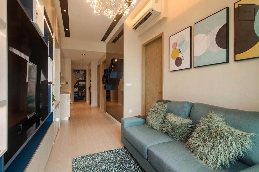 Contemporary Living Room with TV Console and Sofa