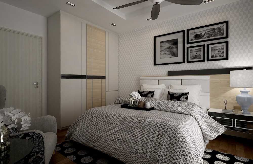 Contemporary Bedroom with Vinyl Flooring and Drop Ceiling