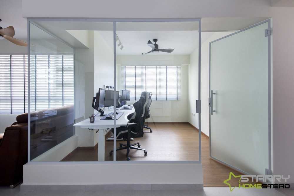 Transitional Study with Computer Table and Office Chair