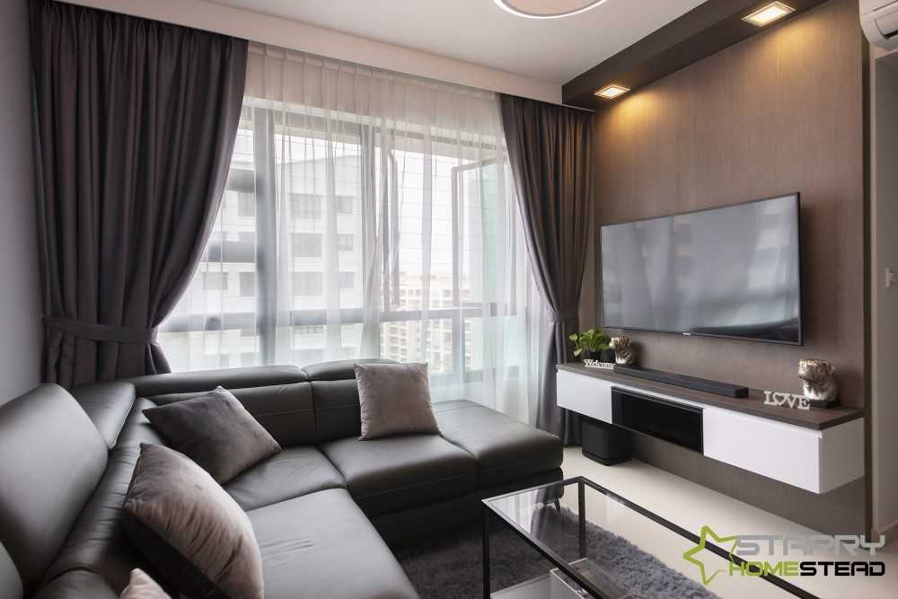 Modern Living Room with TV Console and Feature Wall