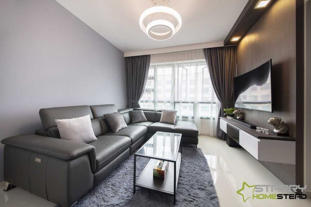Modern Living Room with TV Console and Sofa