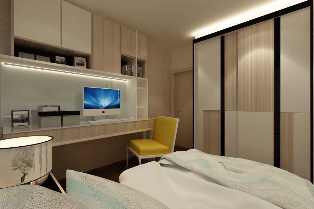 Scandinavian Bedroom with Bookshelf and Cove Lighting