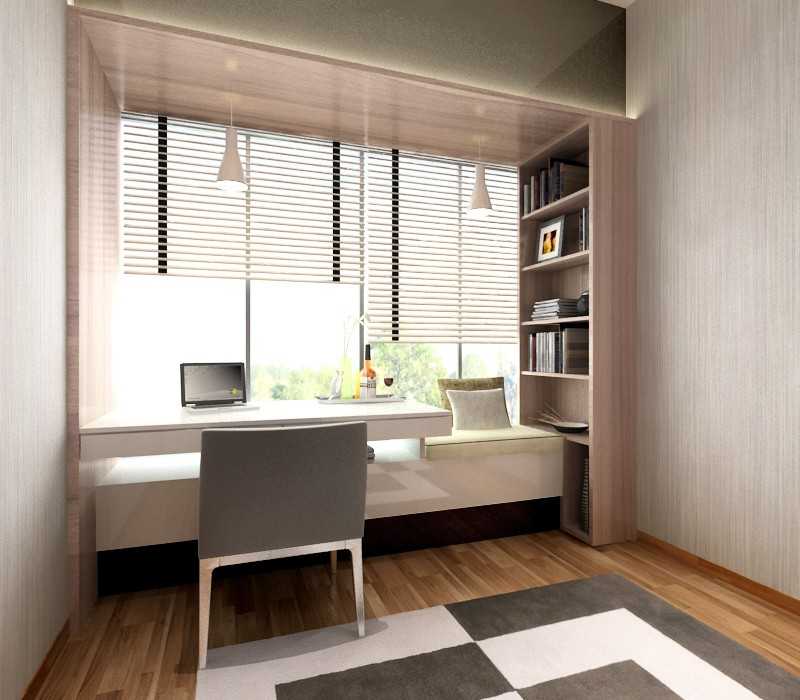 Contemporary Study with Bookshelf and Desk