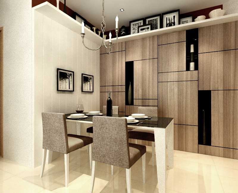 Contemporary Dining Room with Chandelier and Dining Chairs