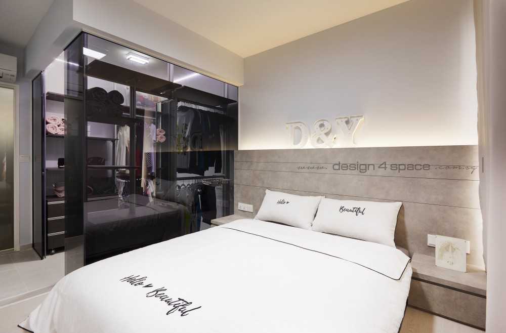 Scandinavian Bedroom with Wardrobe and Built-in Bed