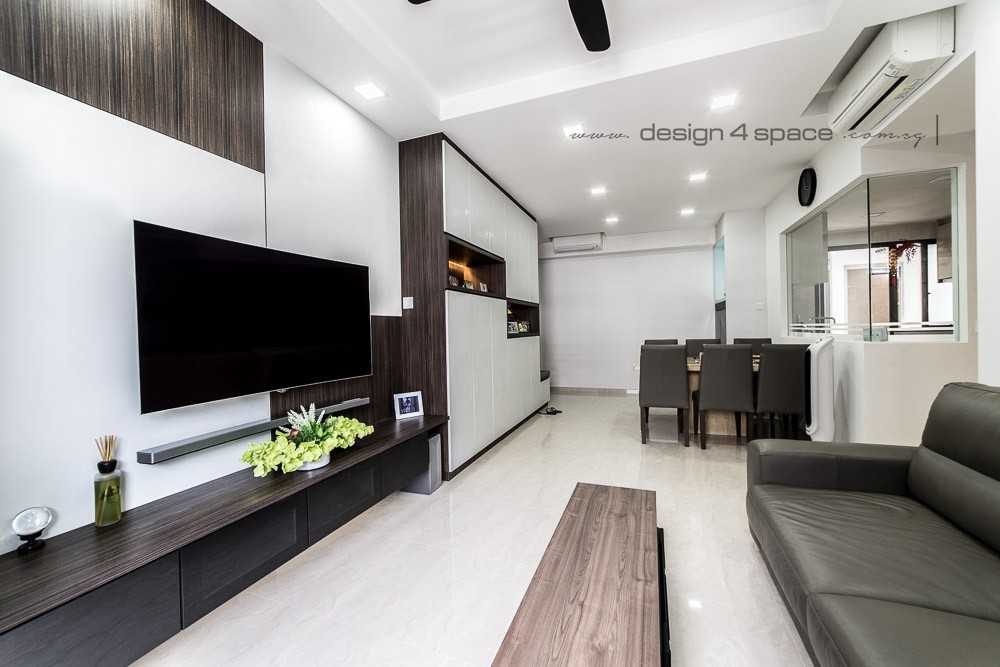 Contemporary Living Room with Vinyl Flooring and Homogeneous Tiles