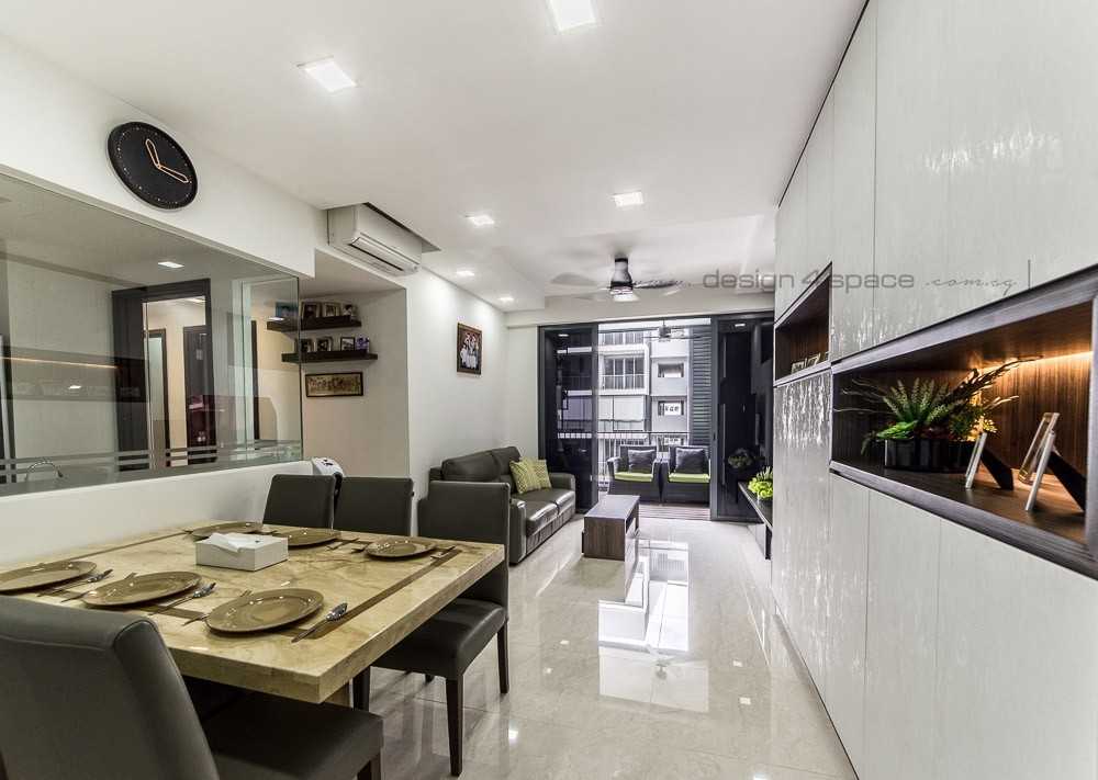 Contemporary Living Room with Countertop and Vinyl Flooring