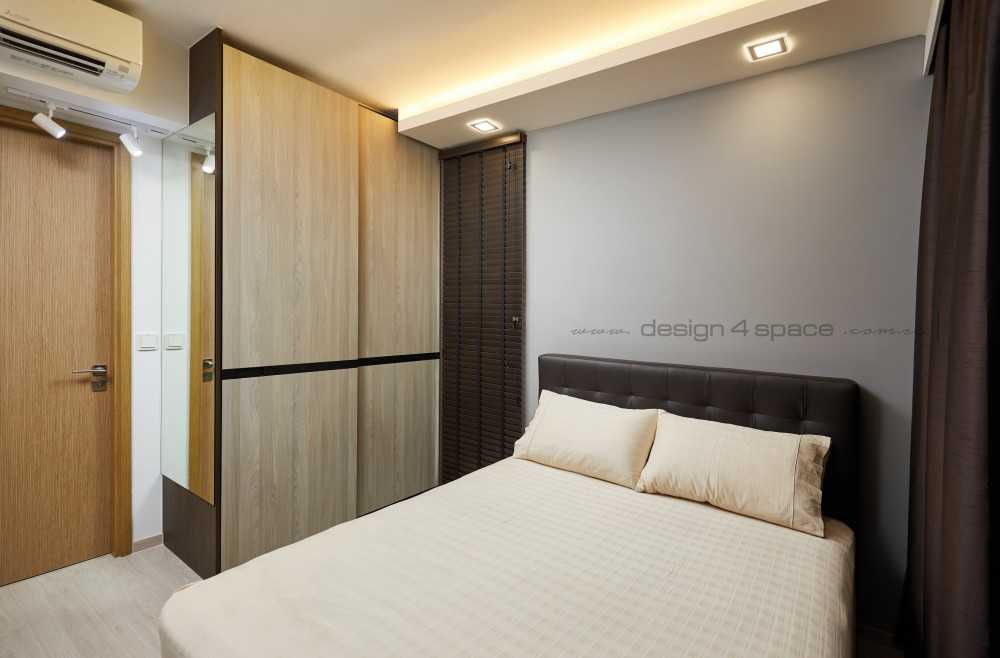Modern Bedroom with Drop Ceiling and Wardrobe