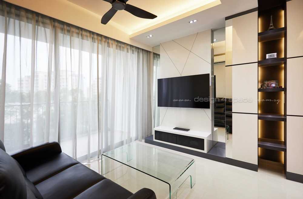 Modern Living Room with TV Console and Feature Wall