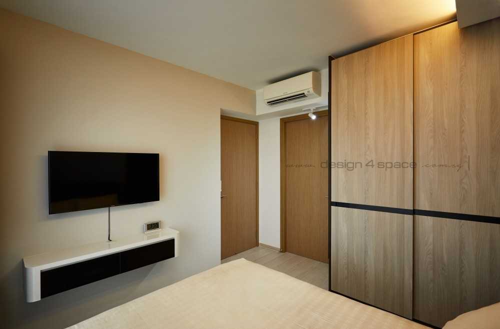 Modern Bedroom with Drop Ceiling and Ceiling Light