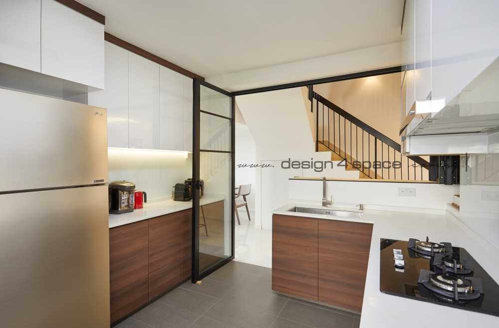 Contemporary Kitchen with Homogeneous Tiles and Kitchen Window
