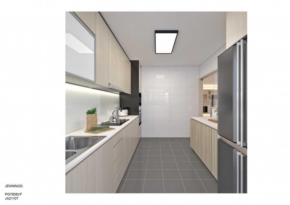 Contemporary Kitchen with Countertop and Kitchen Backsplash