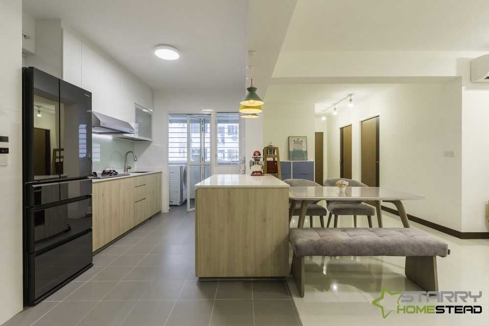 Scandinavian Kitchen with Kitchen Island and Open Kitchen