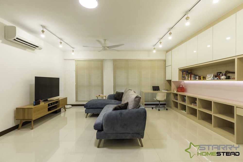 Scandinavian Living Room with TV Console and Sofa