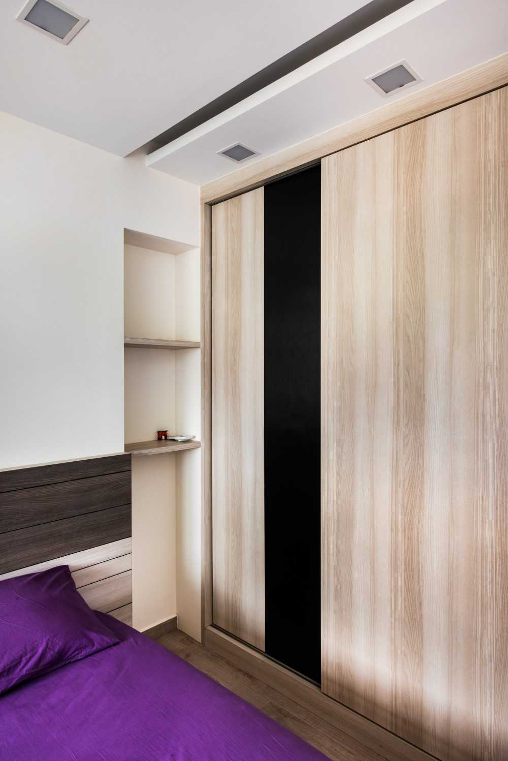 Contemporary Bedroom with Vinyl Flooring and Cove Lighting