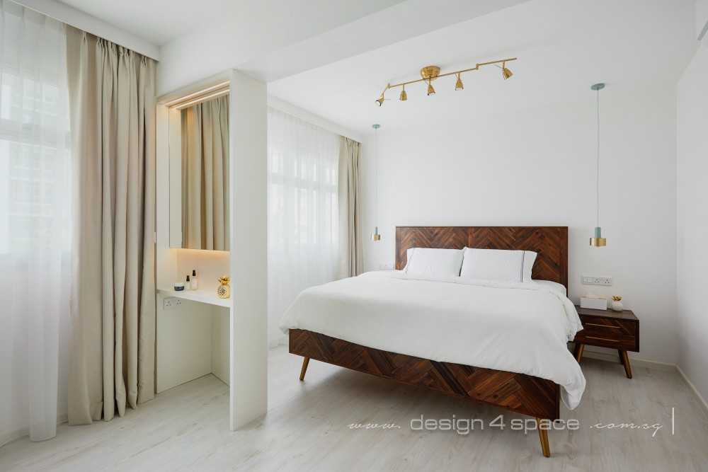 Modern Bedroom with Vinyl Flooring and Bedside Table