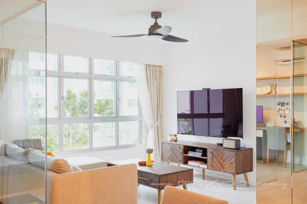 Modern Living Room with TV Console and Paintings