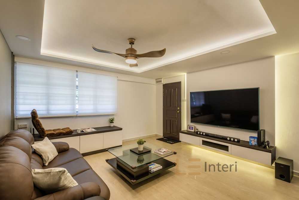 Contemporary Living Room with Settee and Vinyl Flooring