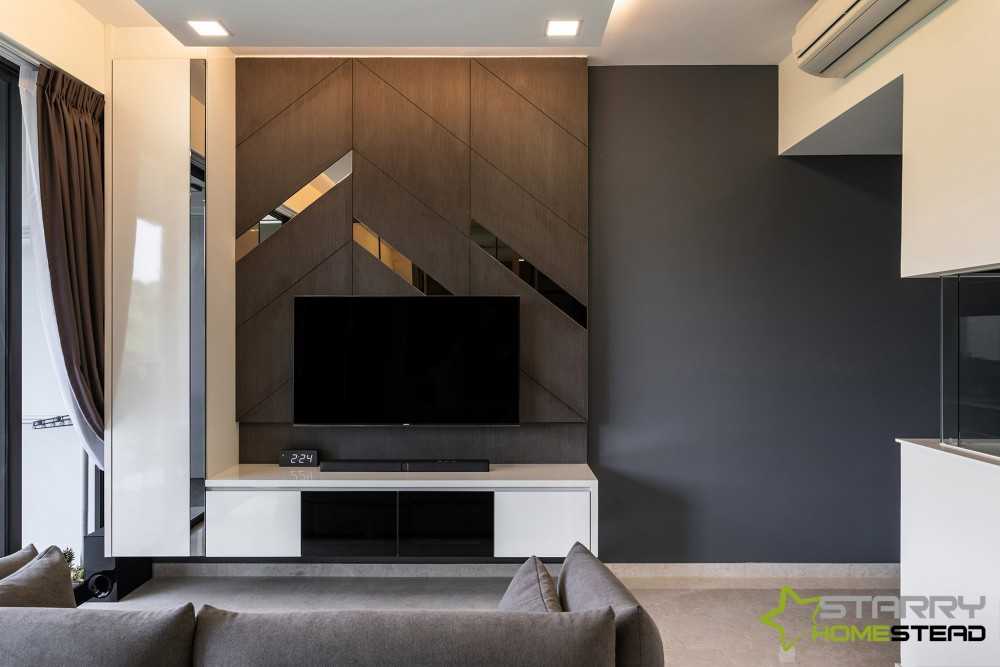 Modern Living Room with TV Console and Feature Wall
