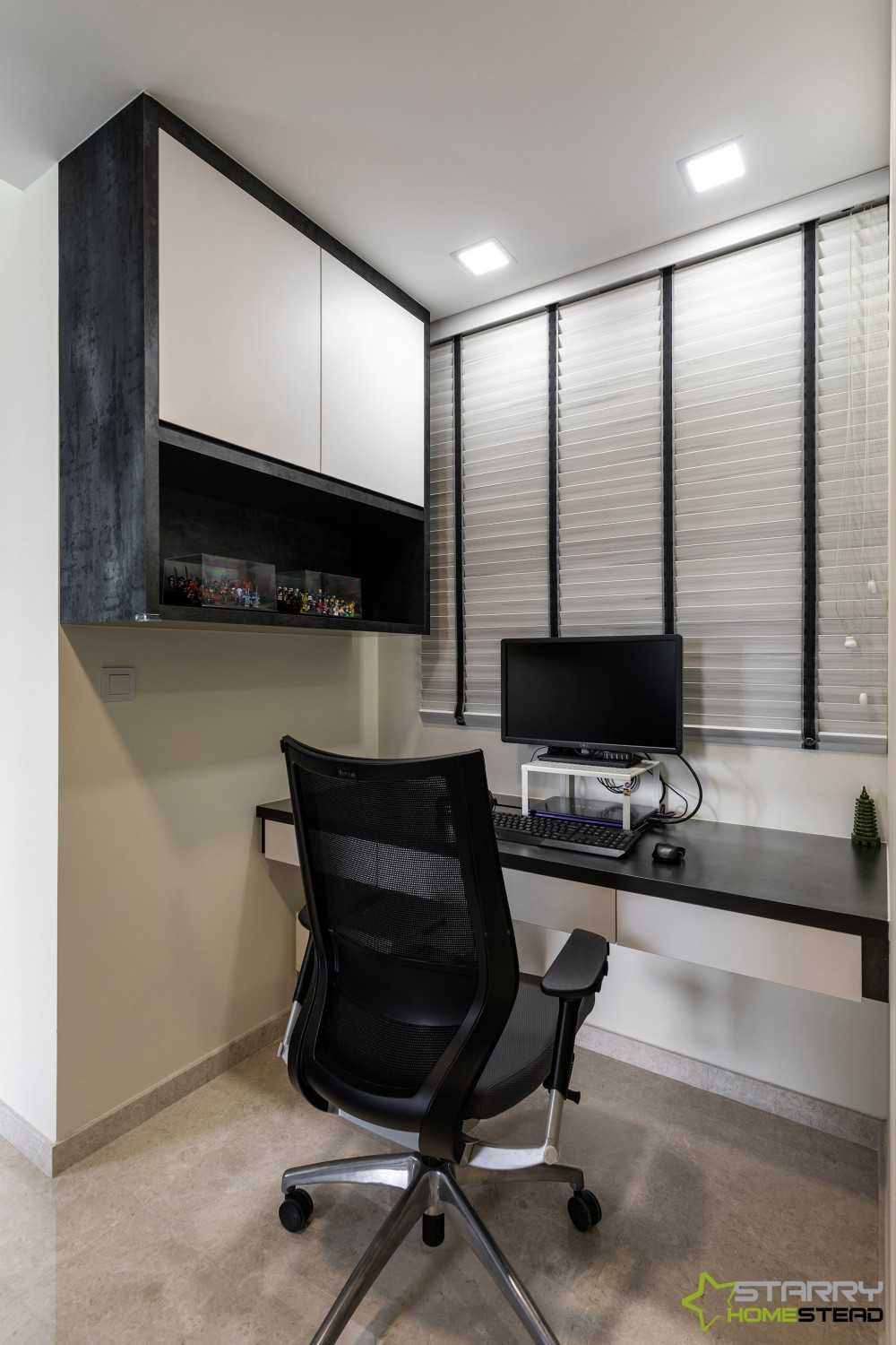 Modern Workstation with Desk and Desk Chairs