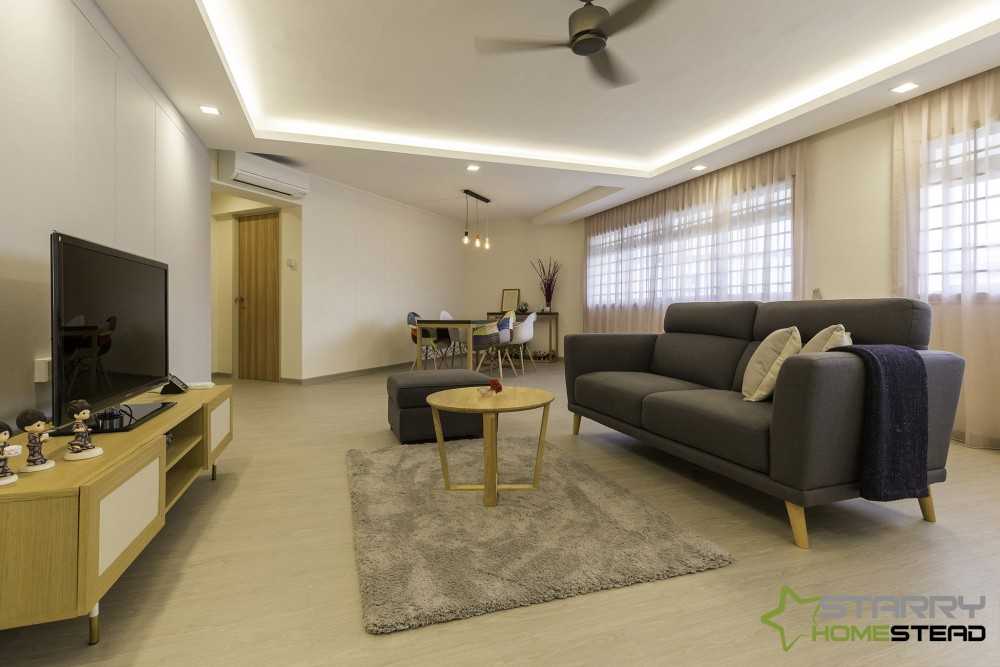 Scandinavian Living Room with TV Console and Sofa