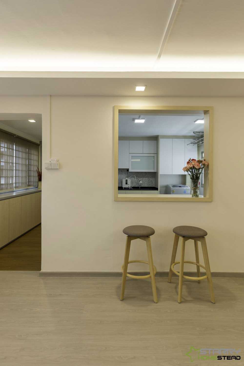 Scandinavian Kitchen with Open Kitchen and Bar Stool