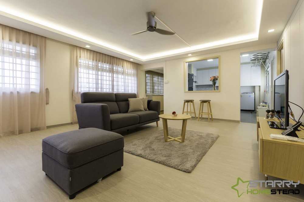 Scandinavian Living Room with TV Console and Sofa