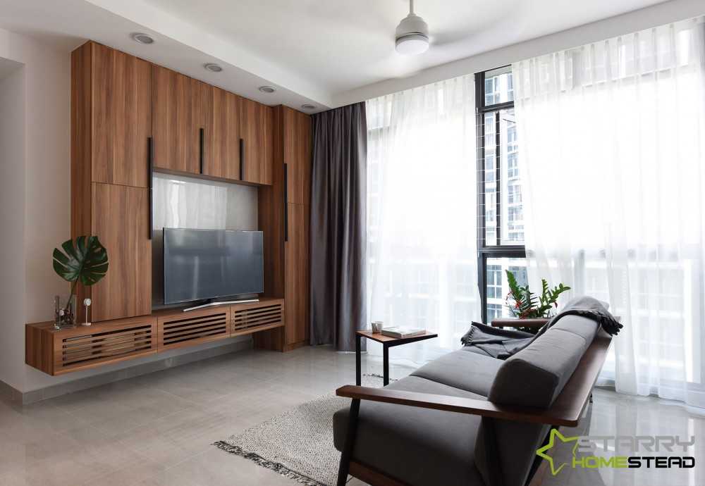 Modern Living Room with TV Console and Feature Wall