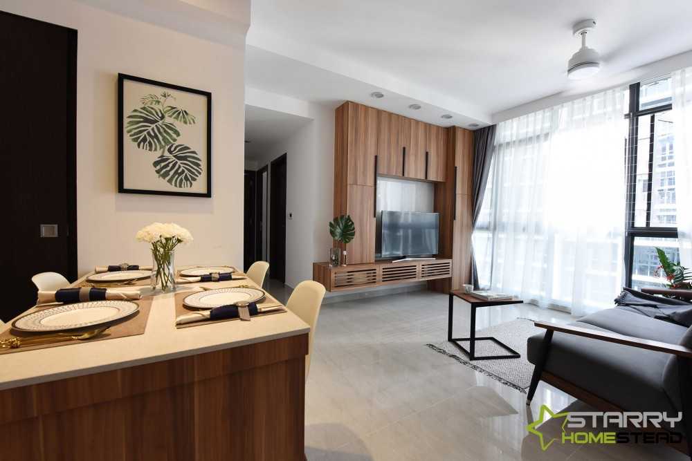 Modern Living Room with TV Console and Feature Wall