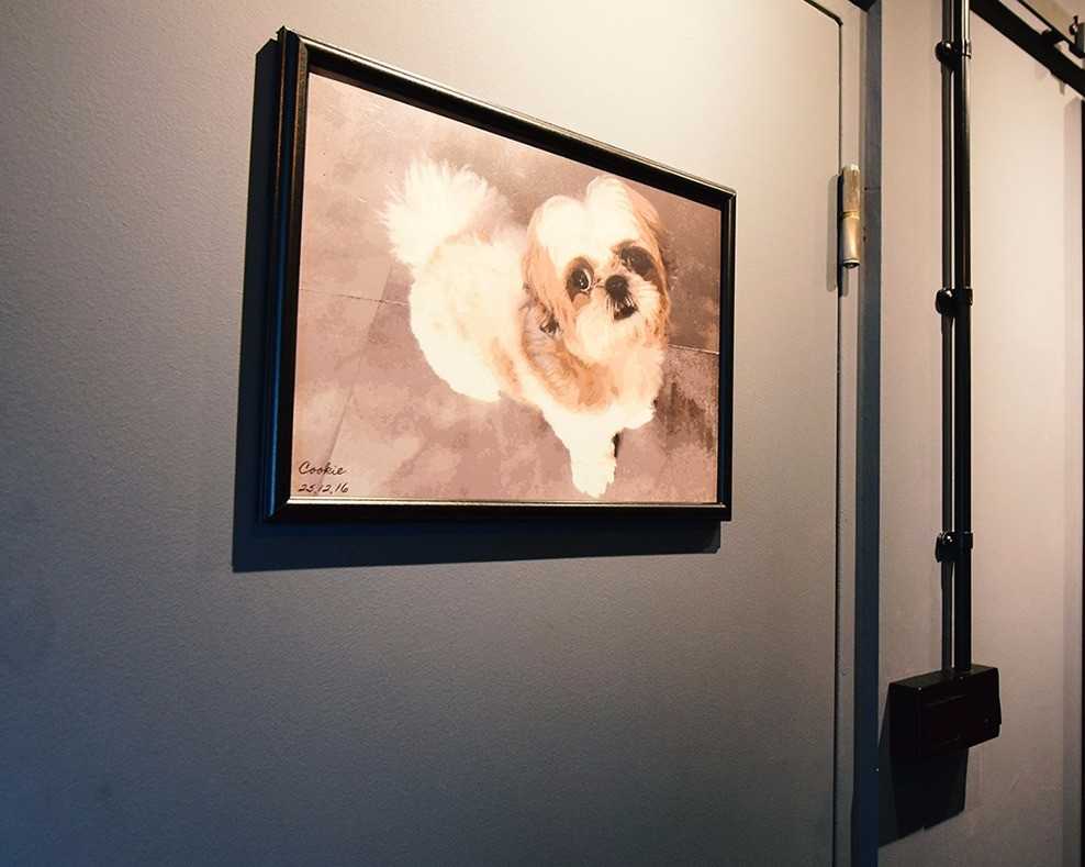 Transitional Hallway with Artwork and Paintings