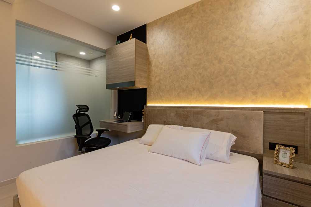 Contemporary Bedroom with Bed and Lighting