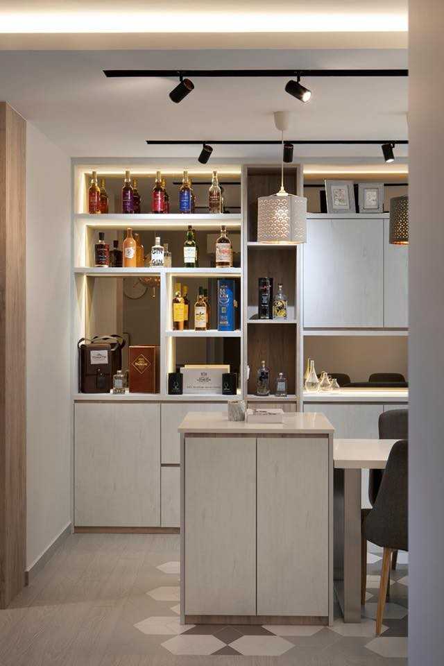 Scandinavian Pantry with Tableware and Wine Storage