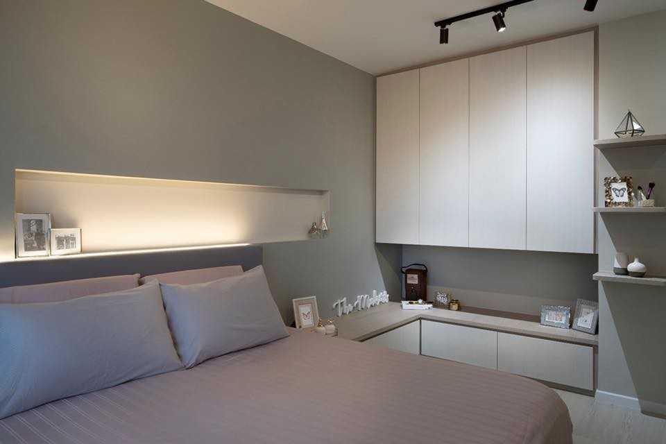 Scandinavian Bedroom with Bed and Lighting