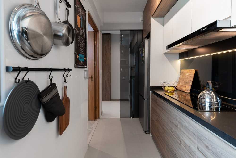 Modern Kitchen with Countertop and Refrigerator