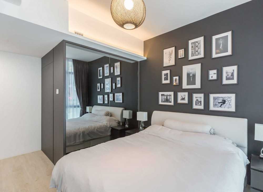 Minimalist Bedroom with Wardrobe and Sliding Wardrobe