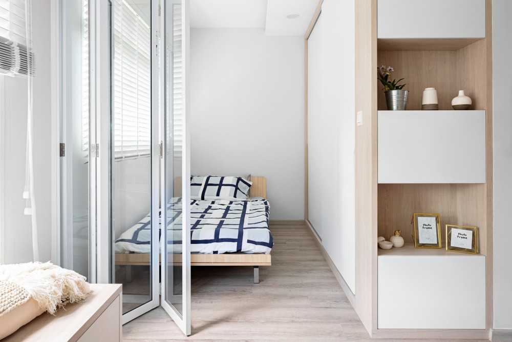 Scandinavian Bedroom with Wardrobe and Sliding Wardrobe
