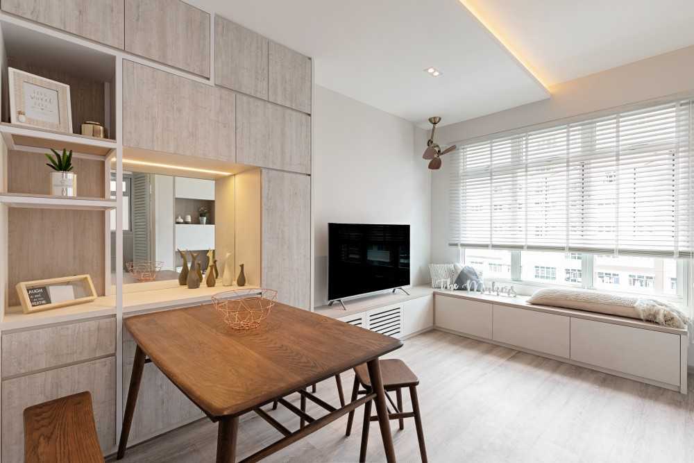 Scandinavian Living Room with TV and Storage Cabinets