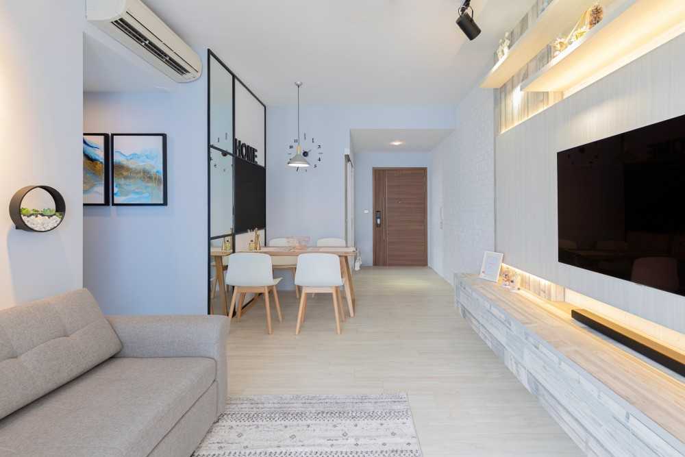 Minimalist Living Room with TV Console and TV