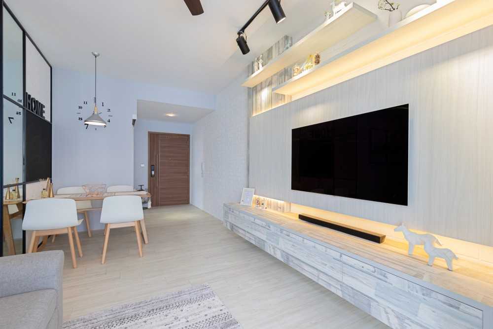 Minimalist Living Room with TV Console and TV