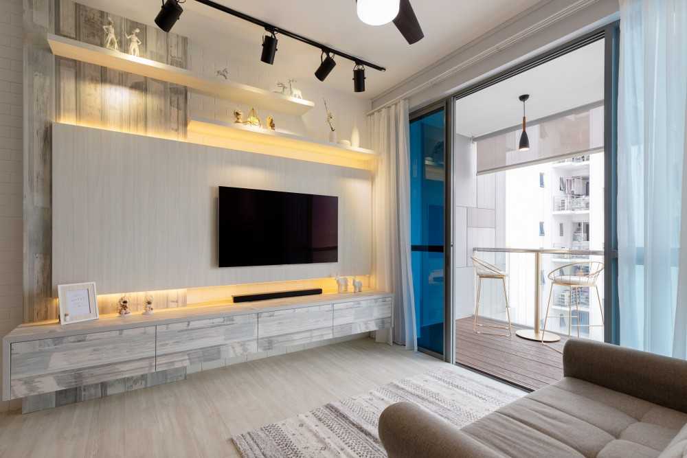 Minimalist Living Room with TV Console and TV