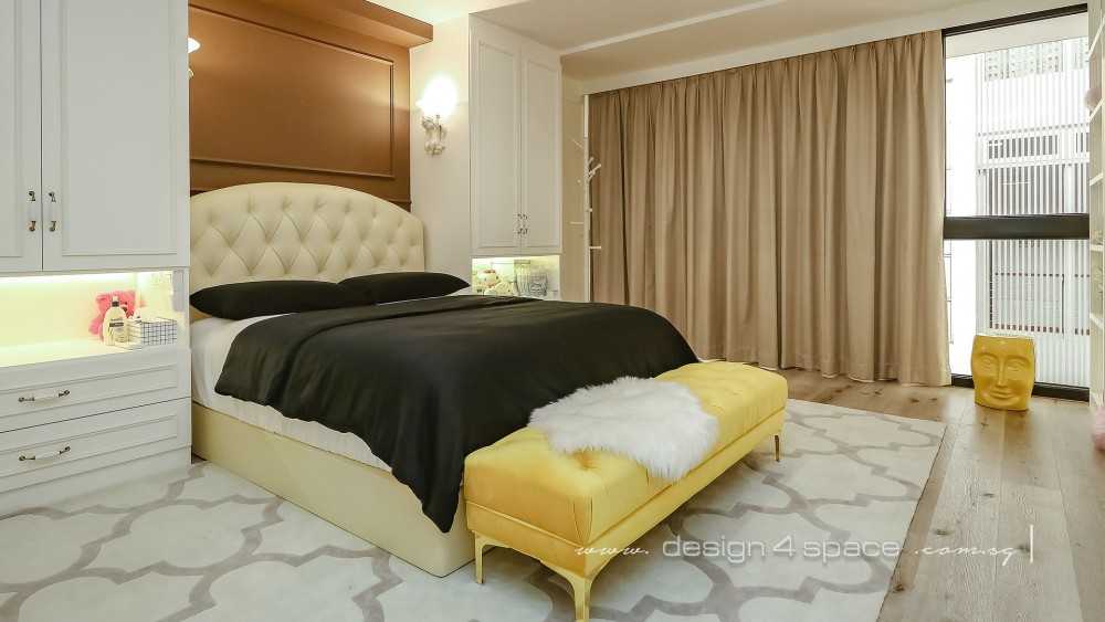 Modern Bedroom with Cove Lighting and Ceiling Light