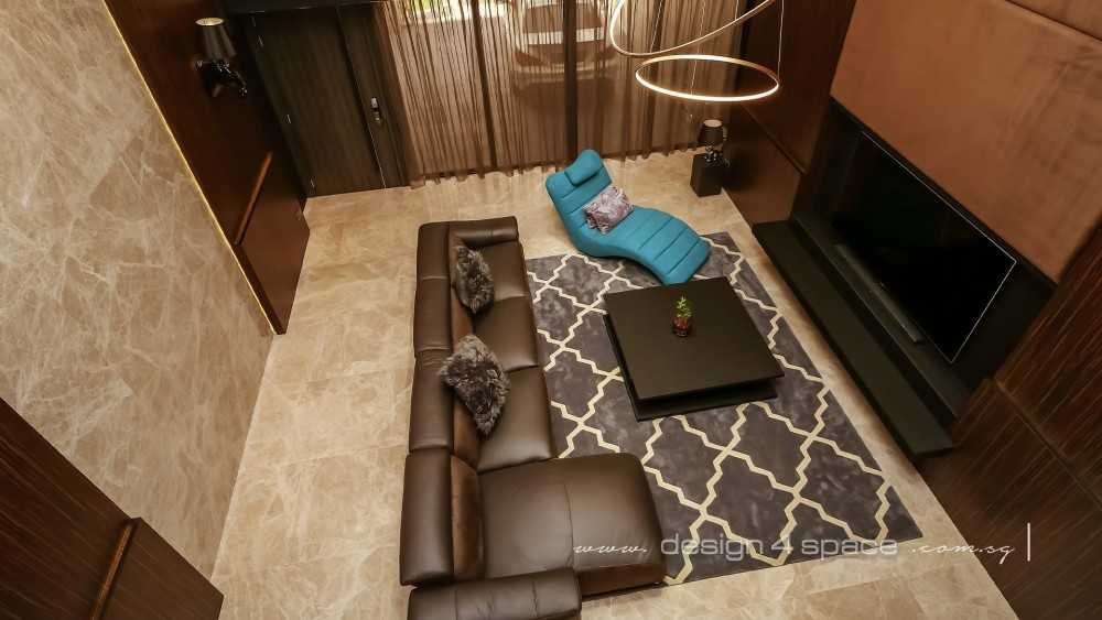 Modern Living Room with TV Console and Drop Light