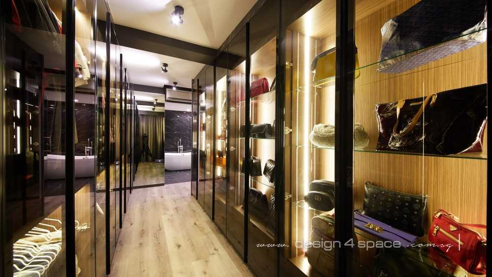 Modern Walk-in Wardrobe with Mirror and Wardrobe