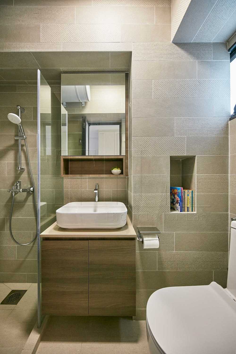 Asian Bathroom with Mirror and Shower Screen