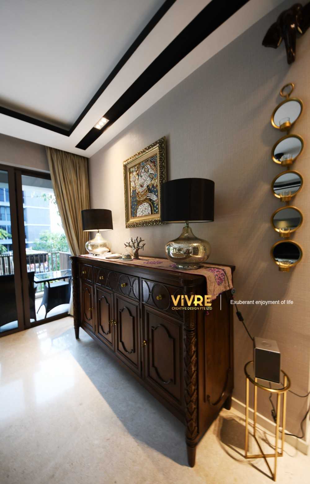 Asian Living Room with Bookshelf and Marble Floor