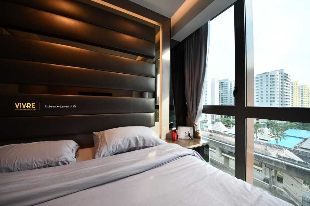 Modern Bedroom with Cove Lighting and Built-in Bed
