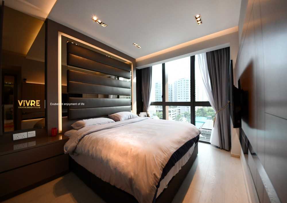 Modern Bedroom with Ceiling Light and Downlights
