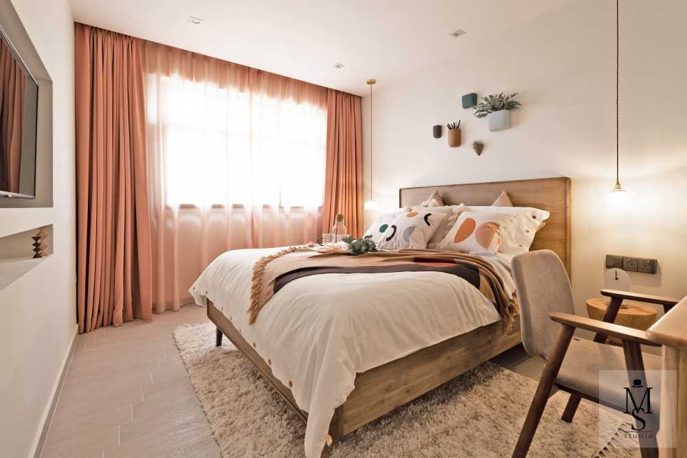 Scandinavian Bedroom with Vinyl Flooring and Downlights