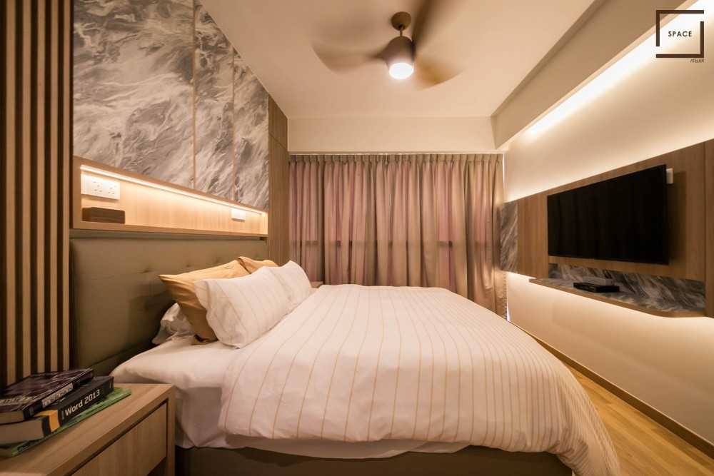 Contemporary Bedroom with Ceiling Light and Wardrobe