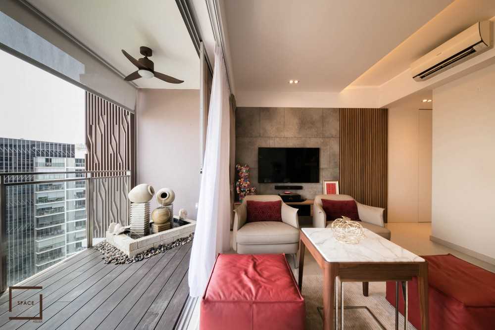 Contemporary Living Room with Sofa and Side Table